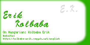 erik kolbaba business card